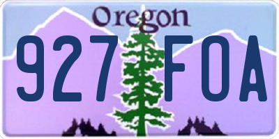 OR license plate 927FOA