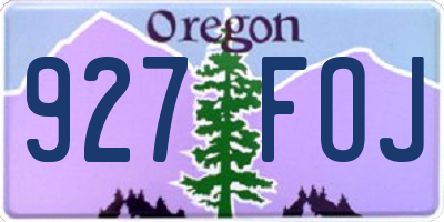 OR license plate 927FOJ