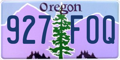OR license plate 927FOQ