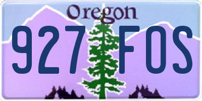 OR license plate 927FOS