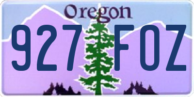 OR license plate 927FOZ