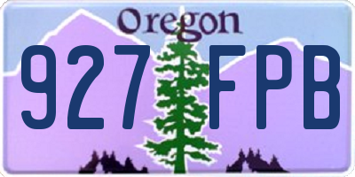 OR license plate 927FPB