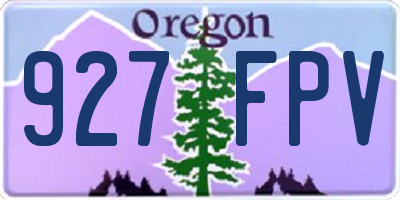 OR license plate 927FPV