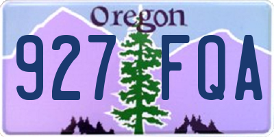 OR license plate 927FQA