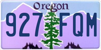 OR license plate 927FQM