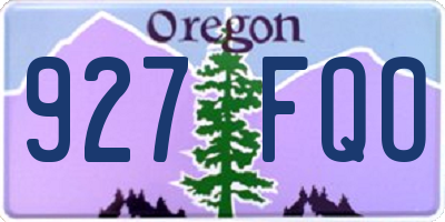 OR license plate 927FQO