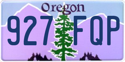 OR license plate 927FQP