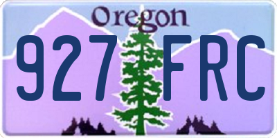 OR license plate 927FRC