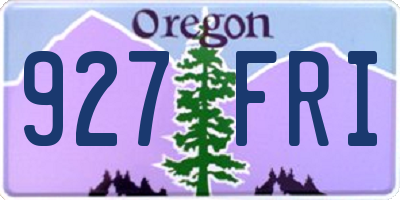 OR license plate 927FRI