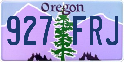 OR license plate 927FRJ