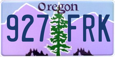 OR license plate 927FRK