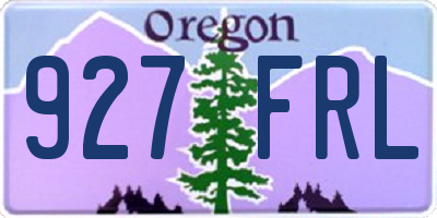 OR license plate 927FRL