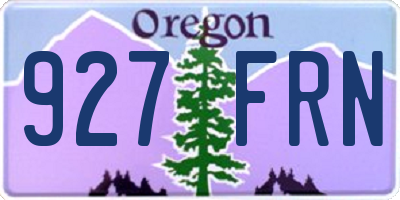 OR license plate 927FRN