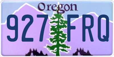 OR license plate 927FRQ
