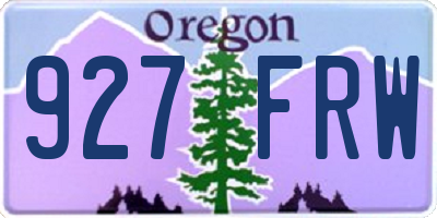 OR license plate 927FRW