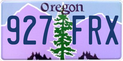 OR license plate 927FRX