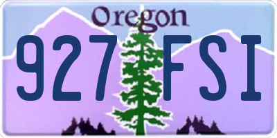 OR license plate 927FSI