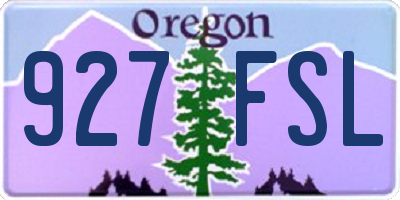 OR license plate 927FSL