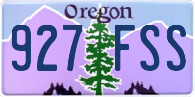 OR license plate 927FSS