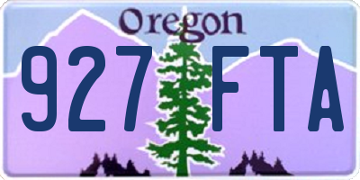 OR license plate 927FTA