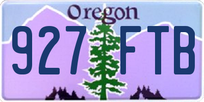OR license plate 927FTB