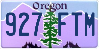 OR license plate 927FTM