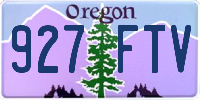 OR license plate 927FTV