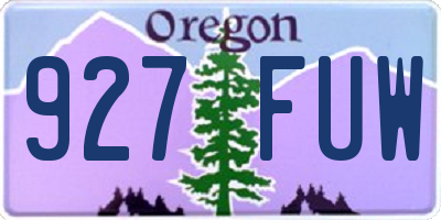 OR license plate 927FUW