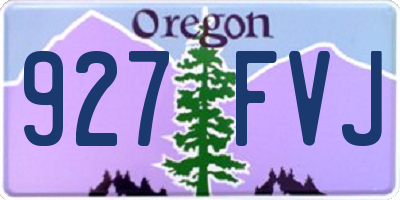 OR license plate 927FVJ