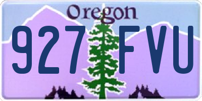 OR license plate 927FVU