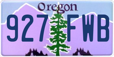 OR license plate 927FWB