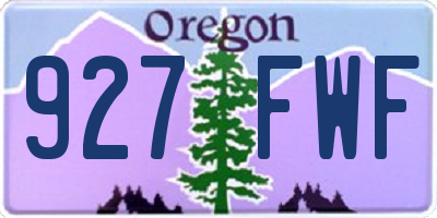 OR license plate 927FWF