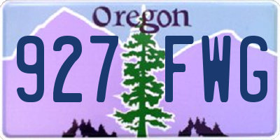 OR license plate 927FWG