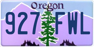 OR license plate 927FWL