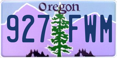 OR license plate 927FWM