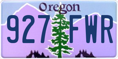 OR license plate 927FWR