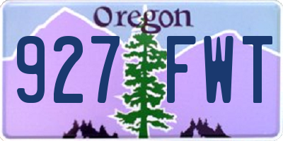 OR license plate 927FWT