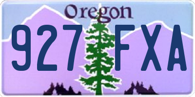 OR license plate 927FXA