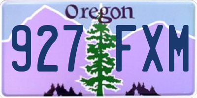 OR license plate 927FXM