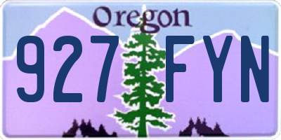 OR license plate 927FYN