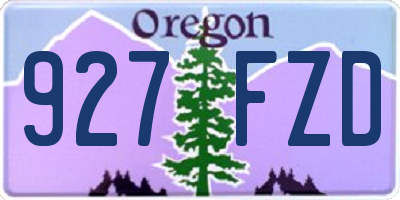 OR license plate 927FZD