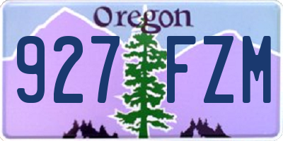OR license plate 927FZM