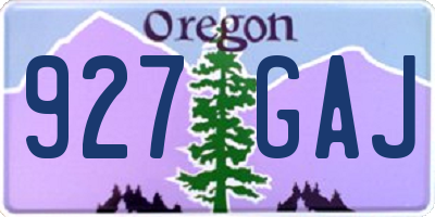 OR license plate 927GAJ