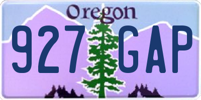OR license plate 927GAP