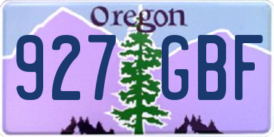 OR license plate 927GBF