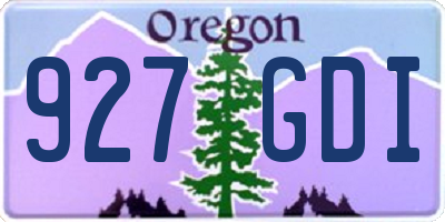 OR license plate 927GDI