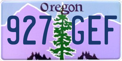 OR license plate 927GEF