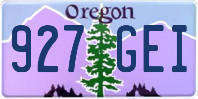 OR license plate 927GEI