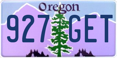OR license plate 927GET