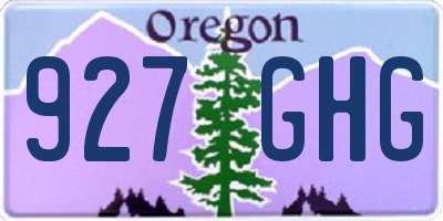 OR license plate 927GHG